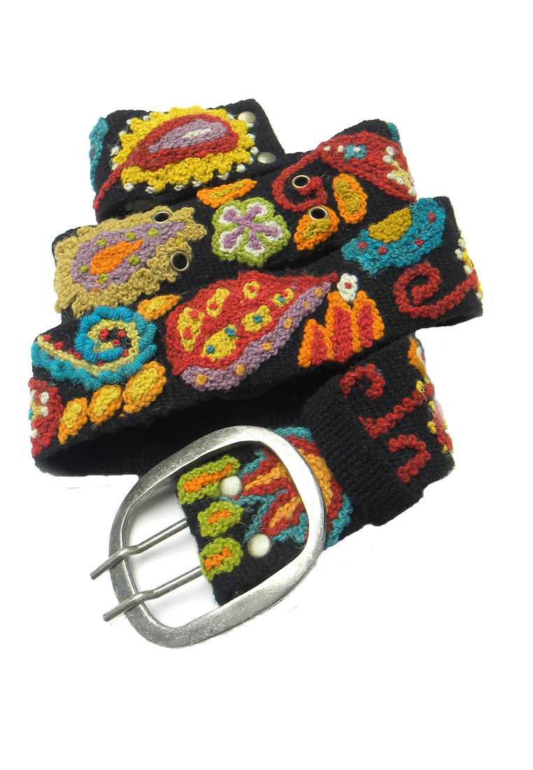 Perugürtel Paisley schwarz